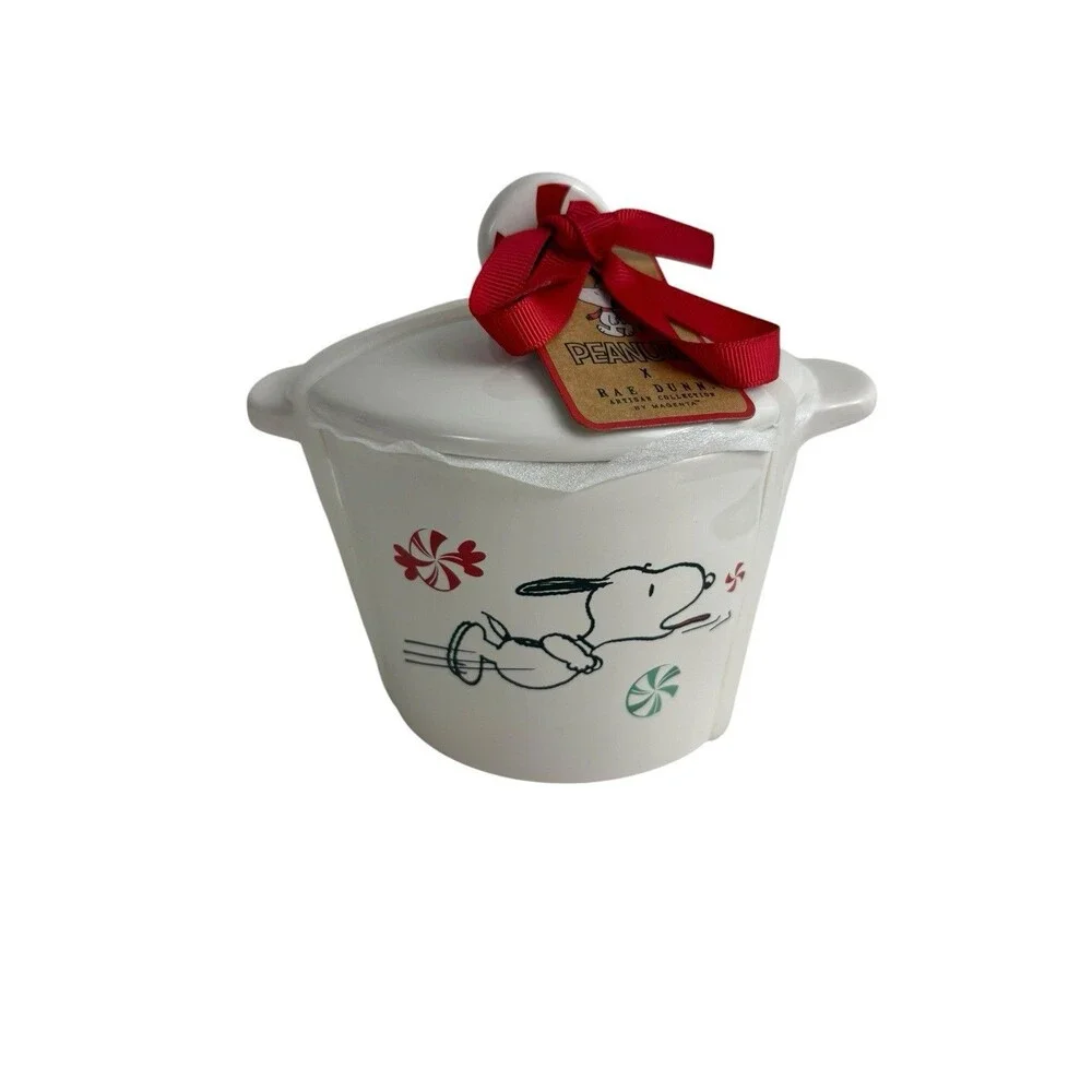 Snoopy Charlie Brown Peanuts Peppermint Dreams  Treat Canister Cookie Christmas